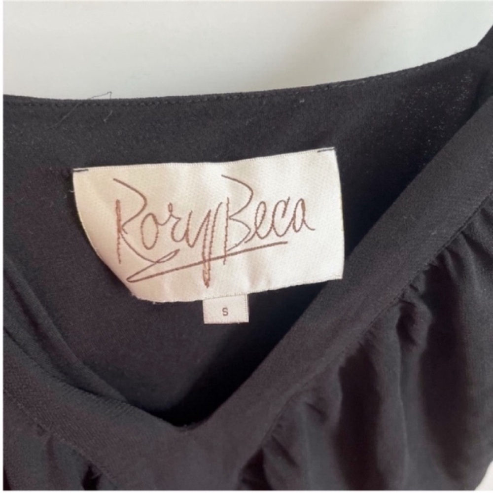 Rory Beca Jecka Gown black maxi semi sheer v neck - Picture 5 of 6